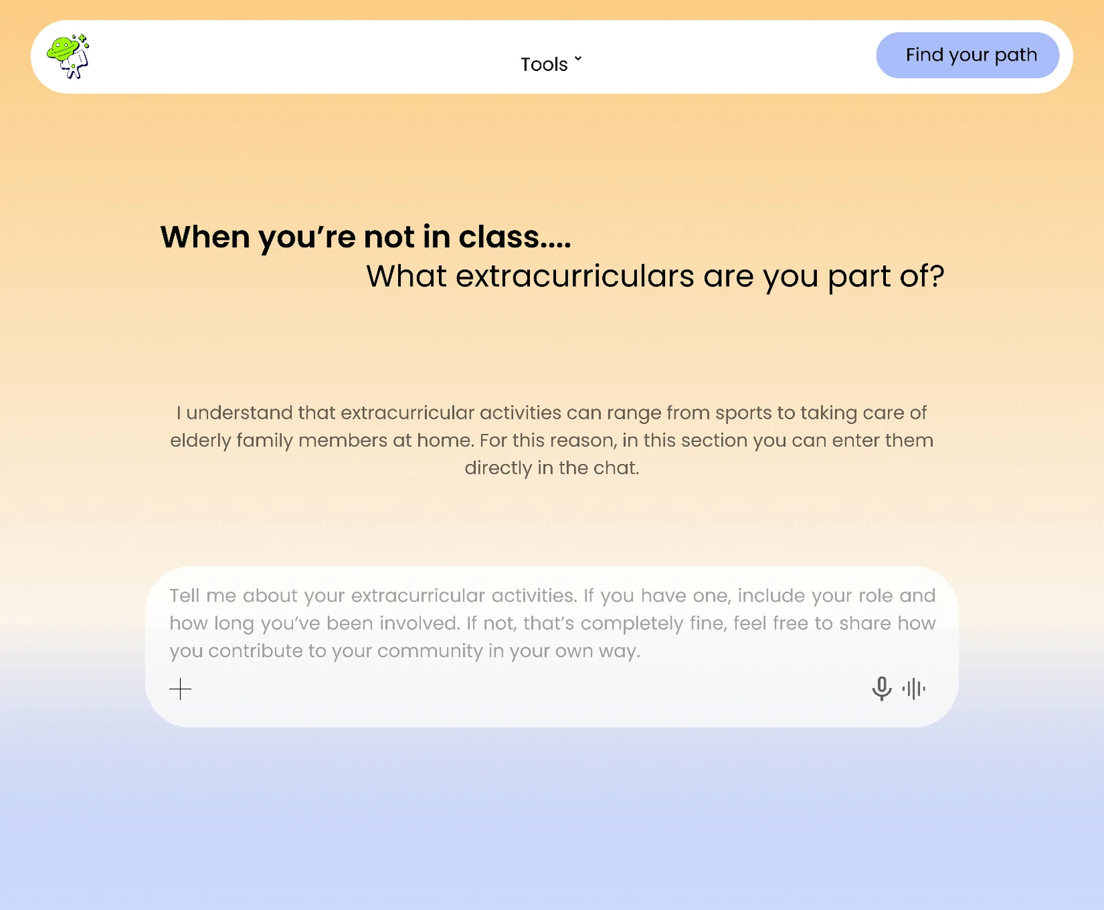 Figma screen: When you're not in class