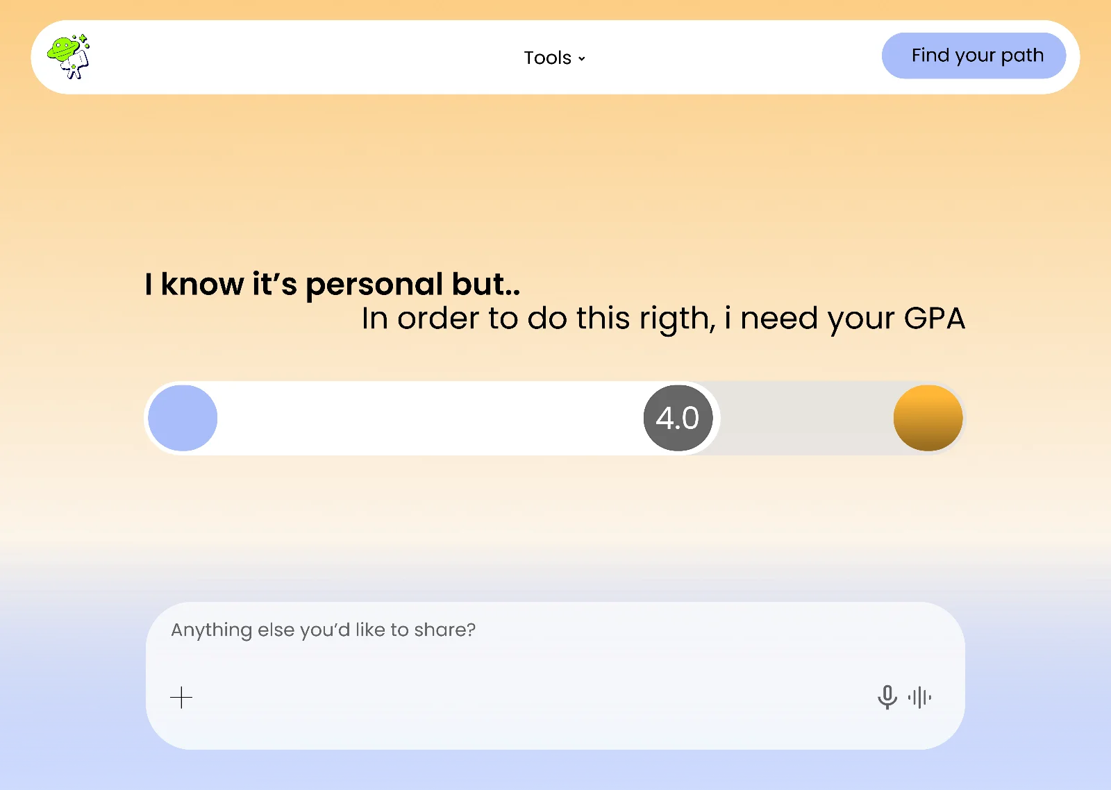 Figma screen: Grades and GPA