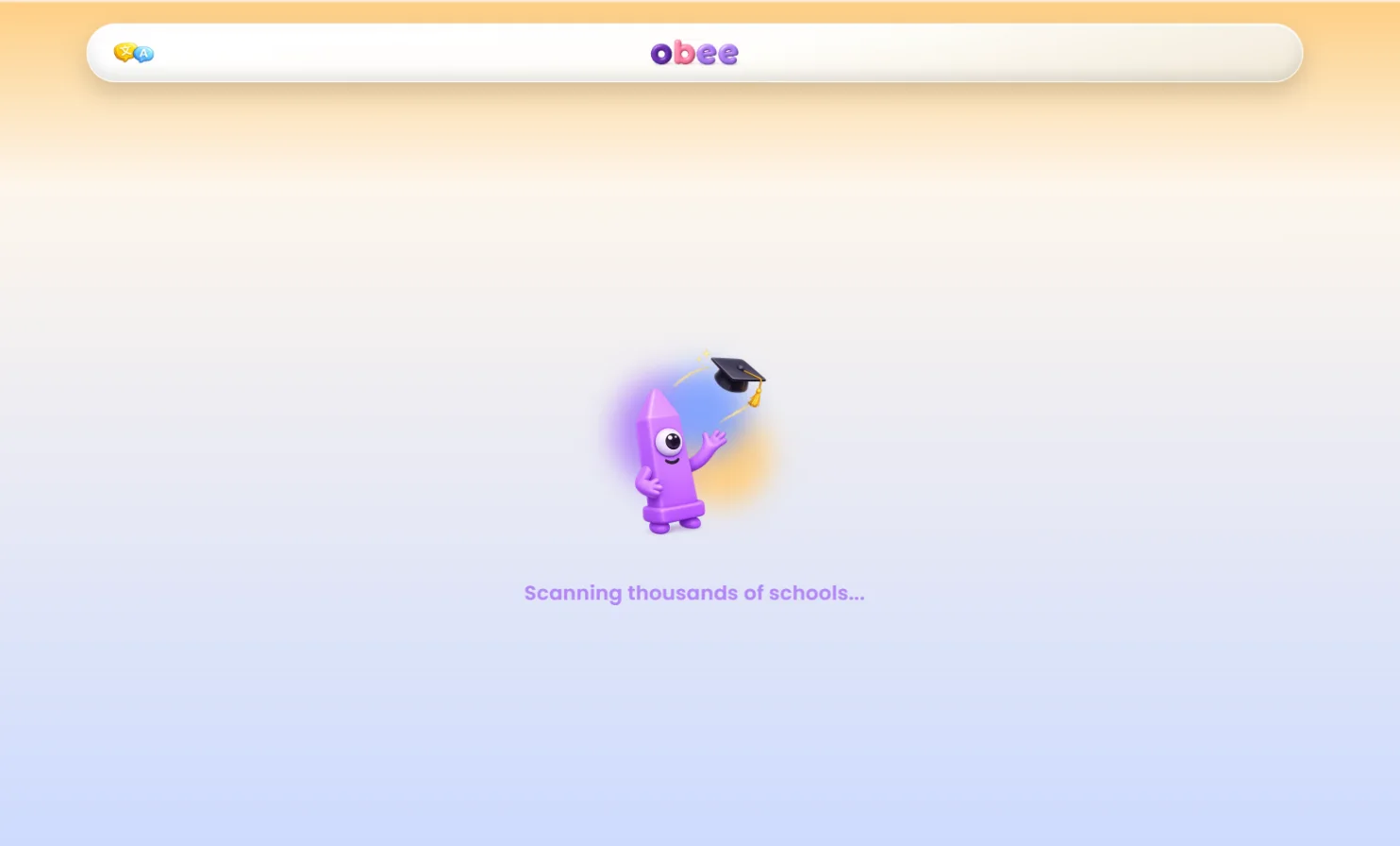 Live Obee screen: Thinking